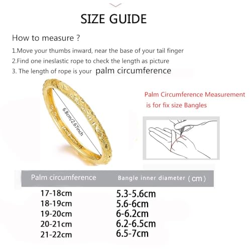 Ethlyn Large sized Bangels Sets for Women Gold Color oversized Big size wrist Bangles&Bracelet Birthday Gift for mum wife girlfriend grandma - Image 5