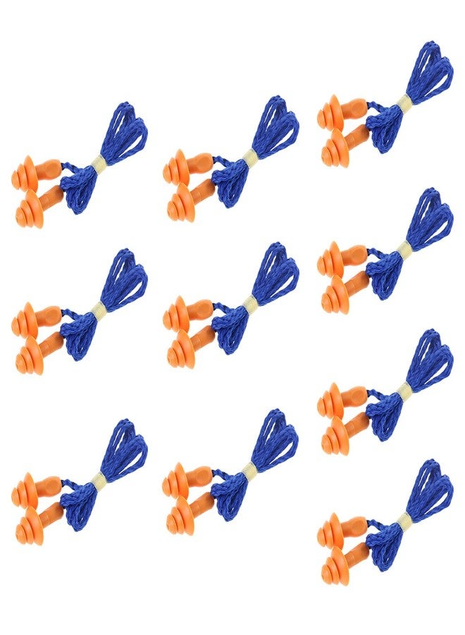 ULTNICE Soft Silicone Corded Ear Plugs Sleep Noise Cancelling Reusable Hearing Protection Earplugs 10 Pairs - Image 1