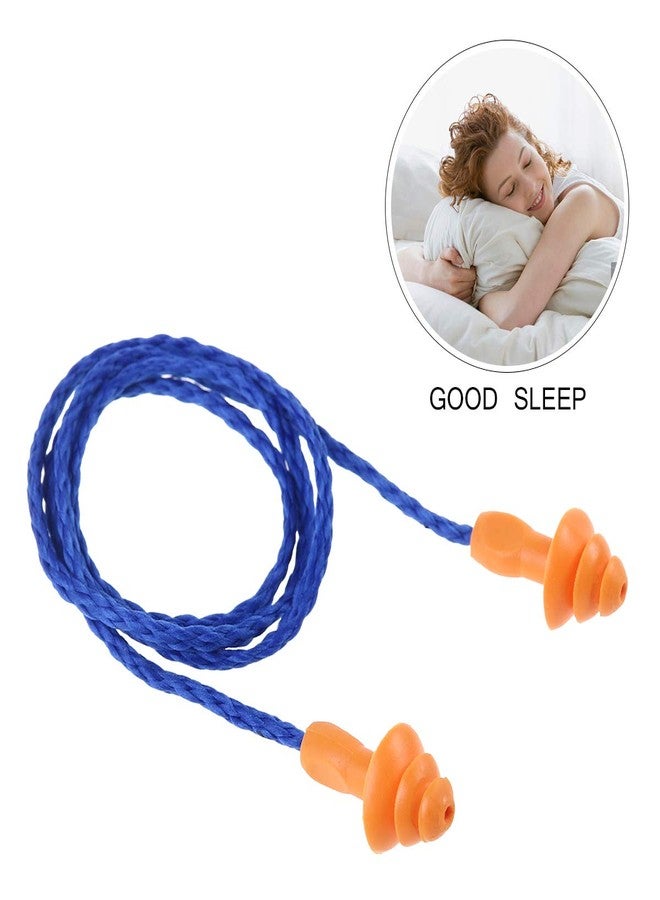 ULTNICE Soft Silicone Corded Ear Plugs Sleep Noise Cancelling Reusable Hearing Protection Earplugs 10 Pairs - Image 2