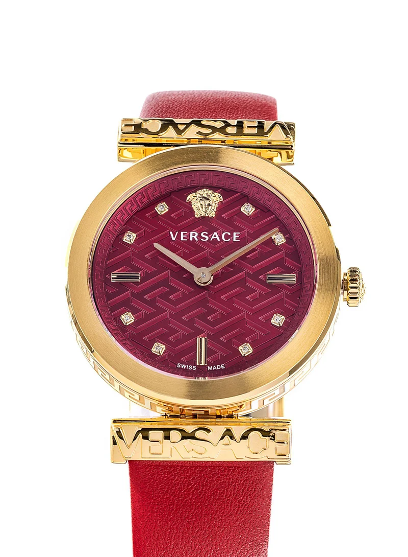 VERSACE Regalia Quartz Crystal Red Dial Watch