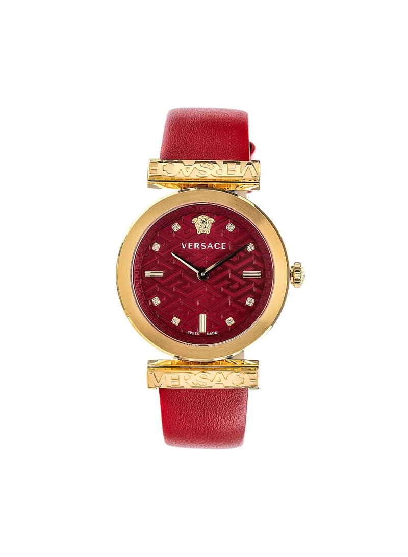 VERSACE Regalia Quartz Crystal Red Dial Watch