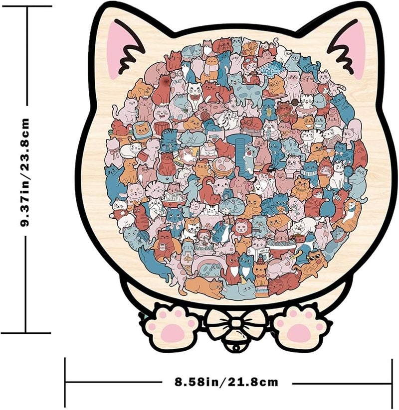 Realistic Cat Wooden Puzzle 135 Pieces Challenging Toy For Adults Kids Home Decor - Image 3