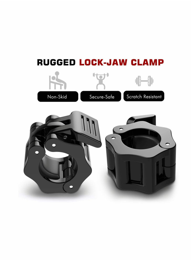 Y&D Barbell Clamps Collars, Quick Release Pair of Locking Professional Olympic Weight Locks Collar Clips Great for Workout, Weightlifting, Fitness & Strength Training（Black）  - Image 2