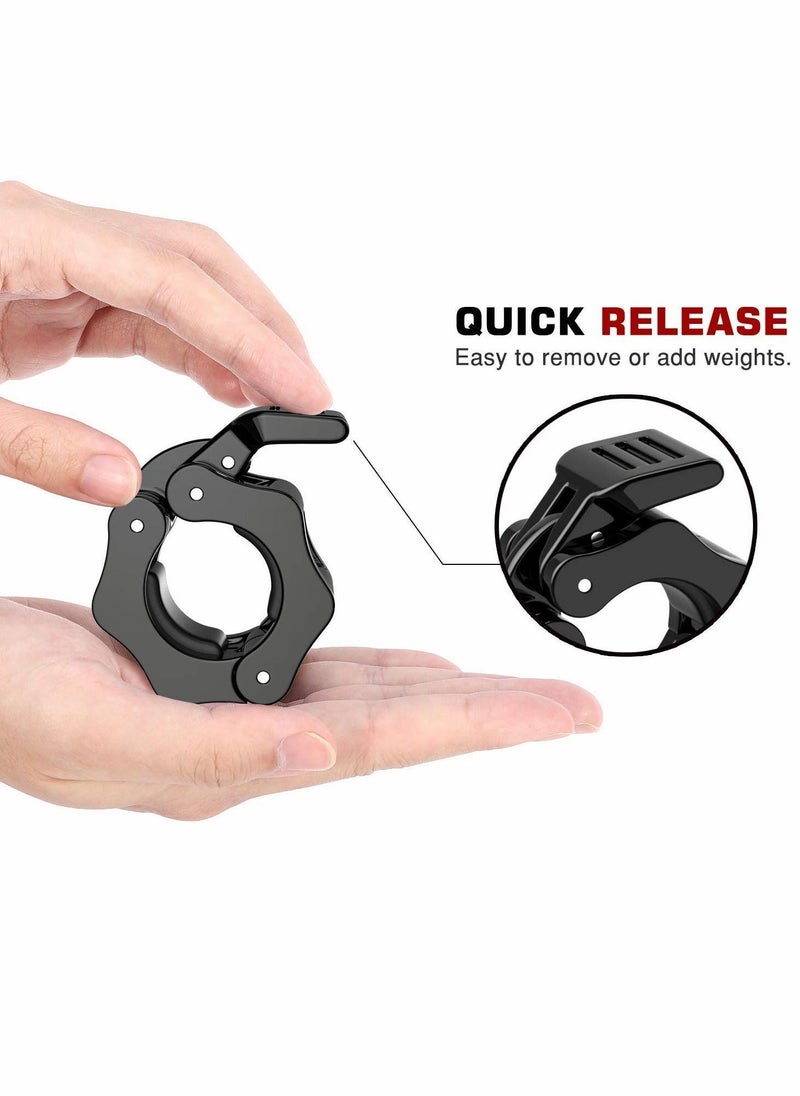 Y&D Barbell Clamps Collars, Quick Release Pair of Locking Professional Olympic Weight Locks Collar Clips Great for Workout, Weightlifting, Fitness & Strength Training（Black）  - Image 3