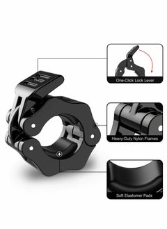 Y&D Barbell Clamps Collars, Quick Release Pair of Locking Professional Olympic Weight Locks Collar Clips Great for Workout, Weightlifting, Fitness & Strength Training（Black）  - Image 5