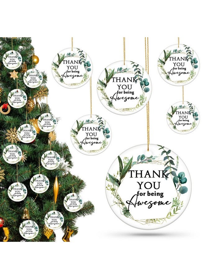 انباجي مجموعة هدايا تقدير عيد الميلاد من Inbagi، 20 قطعة، شكرًا لك على كونك رائعًا، زينة خزفية معلقة، زينة شجرة عيد الميلاد، هدايا شكر لزملاء العمل والموظفين وفريق الإدارة، هدايا يوم الشكر - Image 1
