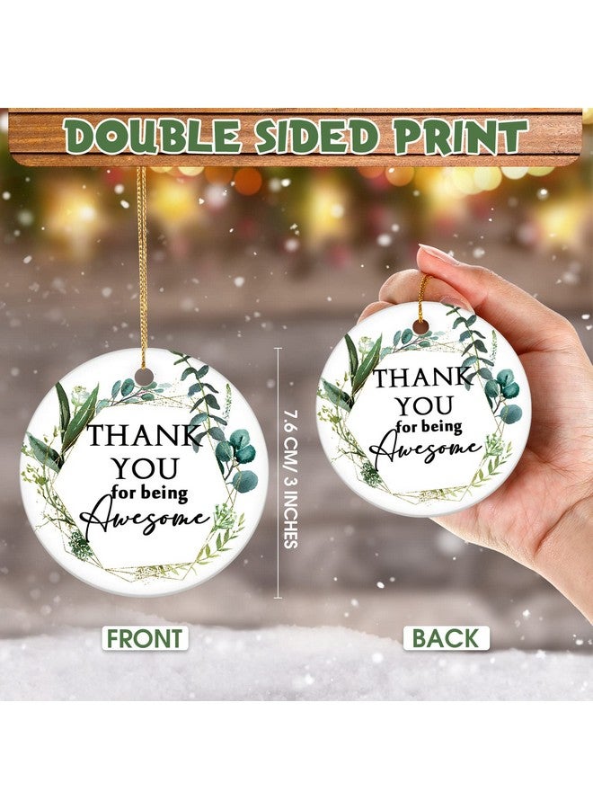 انباجي مجموعة هدايا تقدير عيد الميلاد من Inbagi، 20 قطعة، شكرًا لك على كونك رائعًا، زينة خزفية معلقة، زينة شجرة عيد الميلاد، هدايا شكر لزملاء العمل والموظفين وفريق الإدارة، هدايا يوم الشكر - Image 2