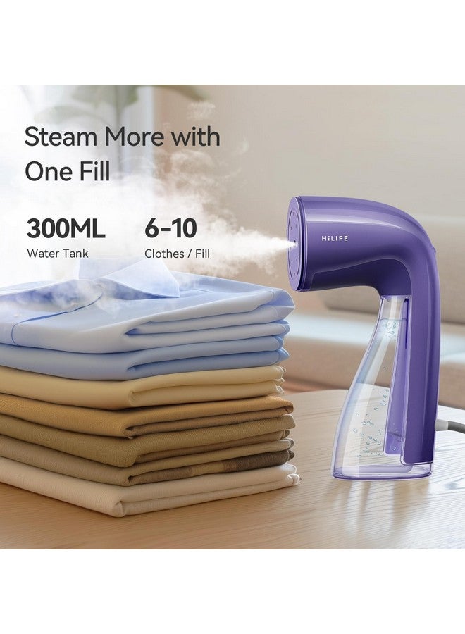 HiLife HiLIFE Steamer for Clothes, 1100W Clothes Steamer with Large 300ml Tank, Handheld Clothing Steamer, Fabric Wrinkle Remover, Portable & Compact Travel Size Garment Steamer ONLY FOR 120V (Purple)  - Image 3