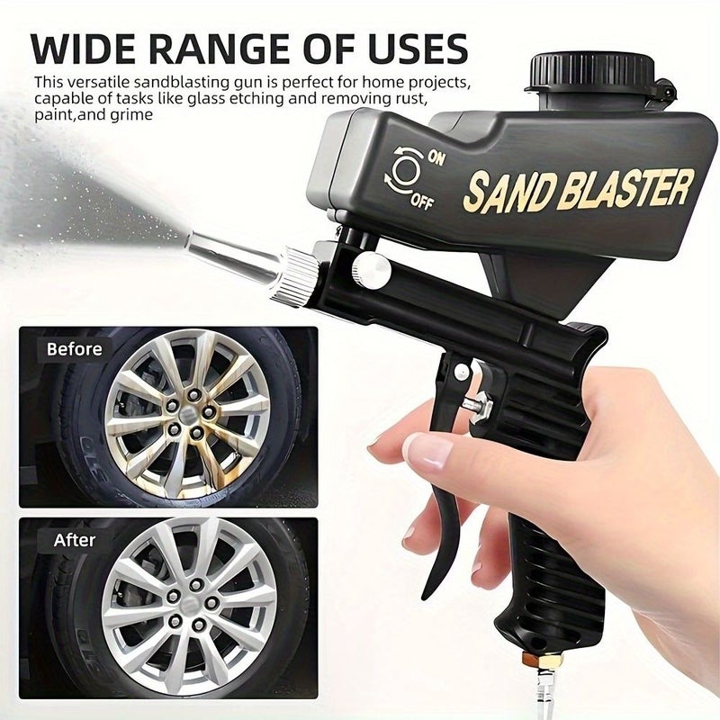 Ergonomic Pneumatic Sandblaster 18oz Capacity Automotive Detailing Rust Removal Tool Powerful Sandblaster - Image 5