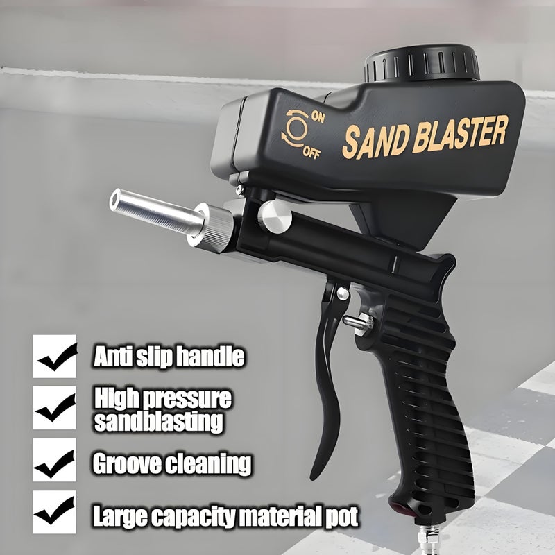 Ergonomic Pneumatic Sandblaster 18oz Capacity Automotive Detailing Rust Removal Tool Powerful Sandblaster - Image 3