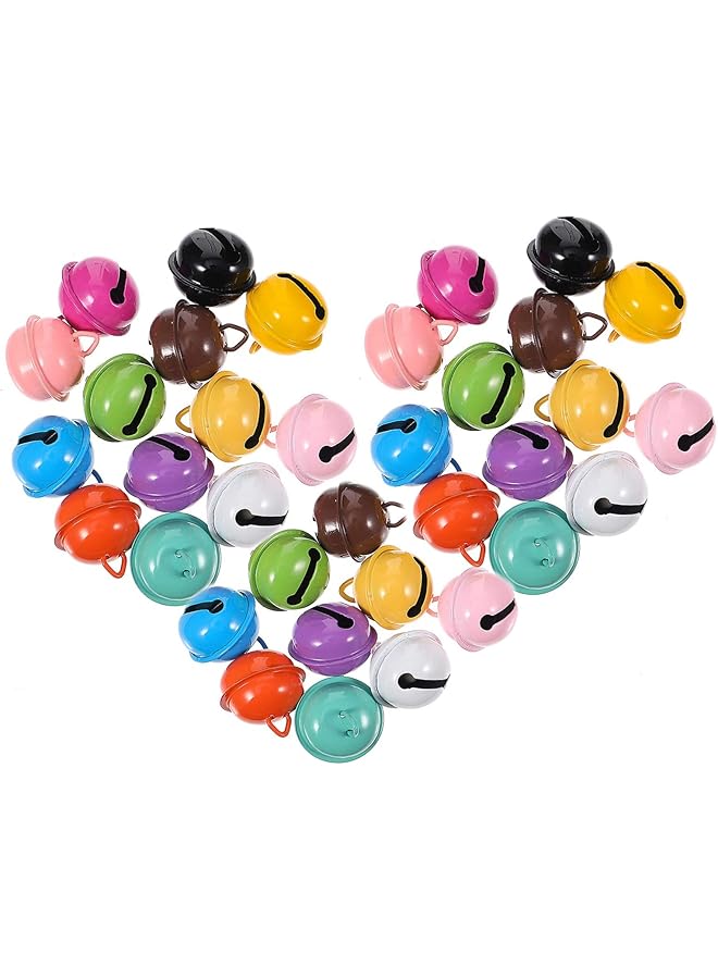 The Bros Jingle Bells for Craft, Iron Metal Bells, Mini Colored Small Bell for DIY Bracelet Anklets Necklace Knitting, Jewelry Making, Pet Collar Party Festival Xmas Decorations Mixed Color 22mm, 50 Pcs - Image 1