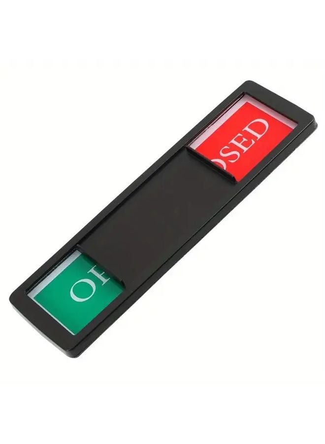 Black Magnetic Sliding Door Sign Open Closed Occupied Indicator For Office Toilet Meeting Room - Image 1