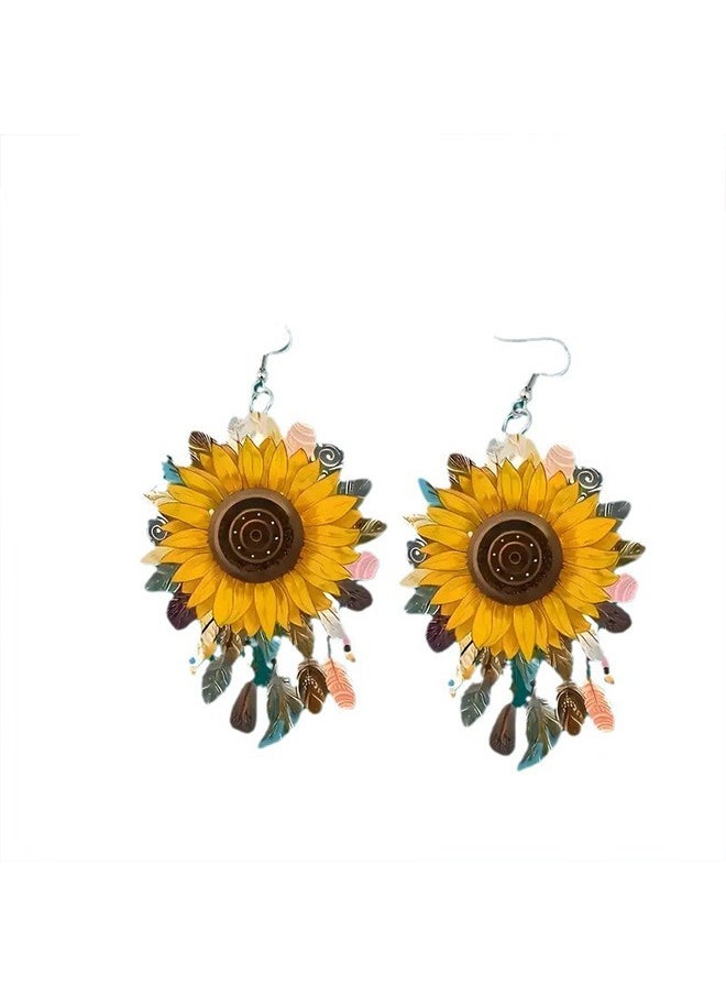 Geustos - Sunflower Acrylic Earrings, New Literature And Elegant Multifunctional Earrings - Image 1