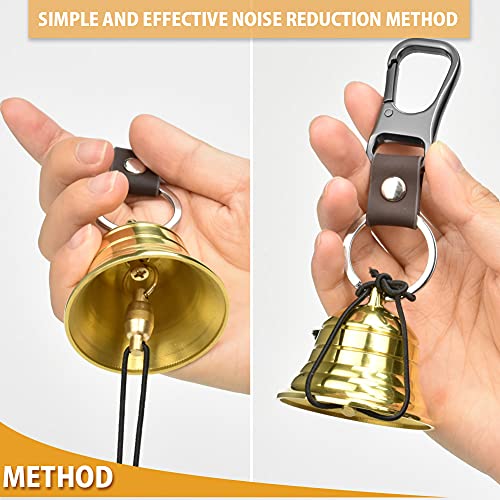 NedFoss 2" Loud Bear Bell with Whistle Set for Hikers, 3 in 1 Hiking Gear Solid Brass Bear Bells with Silencer, Emergency Whistle and Carabiner for Survival, Hiking, Biking, Fishing, Climbing - Image 3