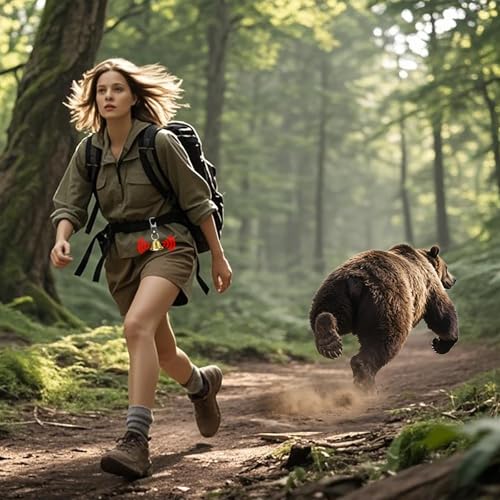 NedFoss 2" Loud Bear Bell with Whistle Set for Hikers, 3 in 1 Hiking Gear Solid Brass Bear Bells with Silencer, Emergency Whistle and Carabiner for Survival, Hiking, Biking, Fishing, Climbing - Image 4