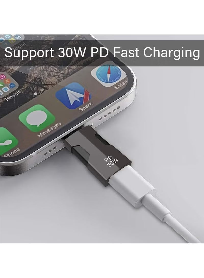 NajmStyle 2 Pack Type C Female to Lightning Male Adapter, PD 30W Fast Charging & Transfer Data,USB Type C Female to Lightning Male Adapter,Compatible with cellphone, iPad, Computer, Ntebook, Laptop and more Type C devices - Image 2
