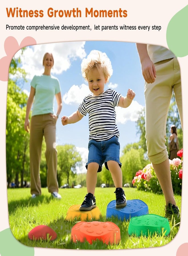 Astrell Stepping Stones for Kids - 5pcs Durable Non-Slip Toddler Stepping Stones for Promoting Toddler's Motor Balance Skills, Indoor & Outdoor Obstacle Course Game Toys for Toddler & Kids Age 3+ - Image 3