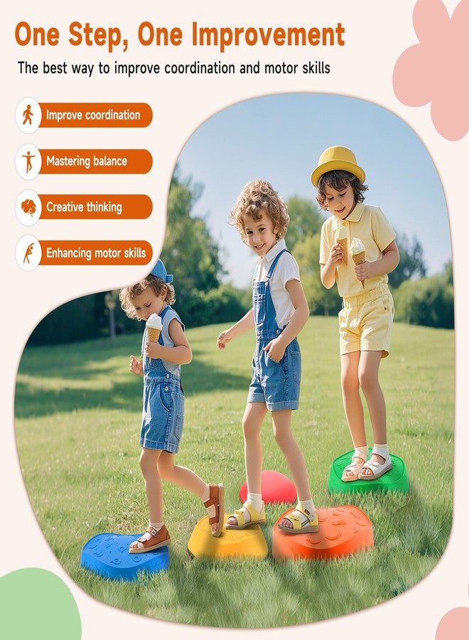 Astrell Stepping Stones for Kids - 5pcs Durable Non-Slip Toddler Stepping Stones for Promoting Toddler's Motor Balance Skills, Indoor & Outdoor Obstacle Course Game Toys for Toddler & Kids Age 3+ - Image 4