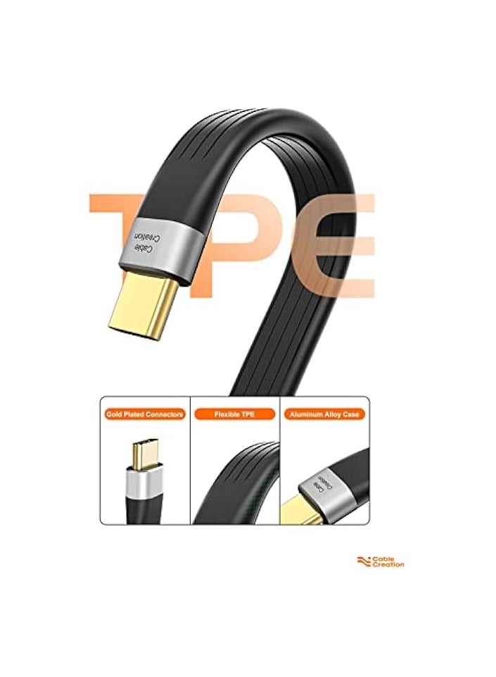 كابل كرييشن كابل USB C قصير 5 بوصات 60 وات PD كابل شحن سريع USB 3.1 نوع C FPC تصميم 10 جيجابت في الثانية، كابل USB C قصير إلى USB C لبنك الطاقة S21/S20 USB C Thunderbolt 3 جهاز iPhone 15/15Pro - Image 4