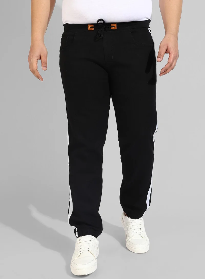 Instafab Plus  Men's Classic Solid Black Regular Fit Denim Jeans for Men | Best Price UAE