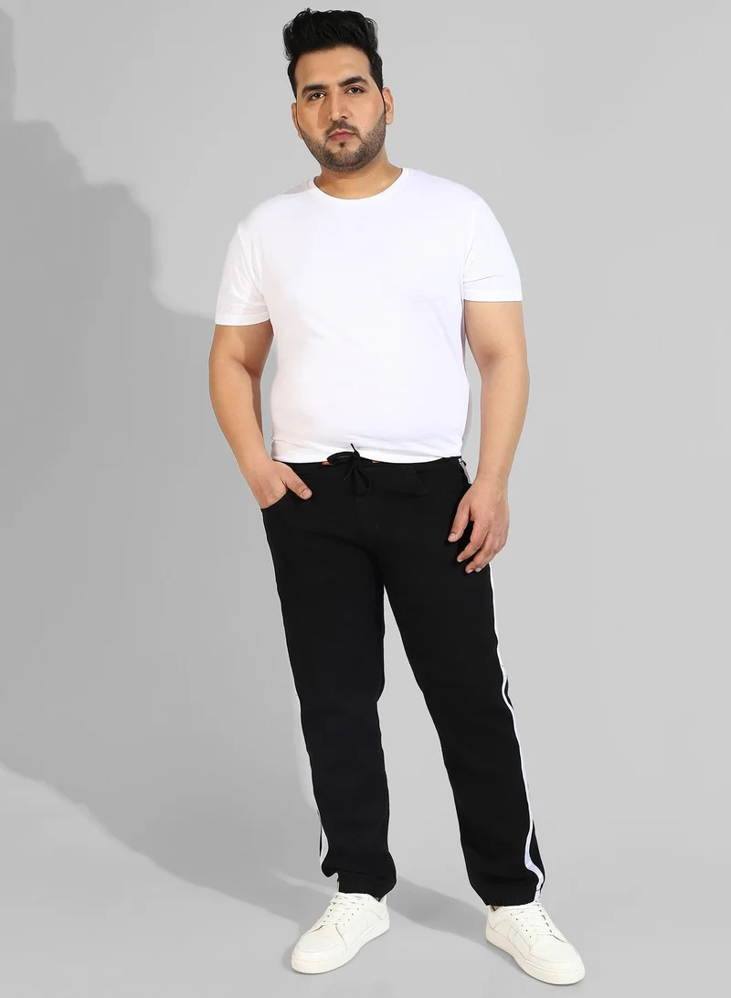 Instafab Plus  Men's Classic Solid Black Regular Fit Denim Jeans for Men | Best Price UAE