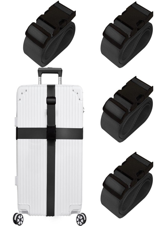 Chelmon Luggage Straps for Suitcases TSA Approved Travel Belt 4 Pack by Chelmon(Black) - Image 1