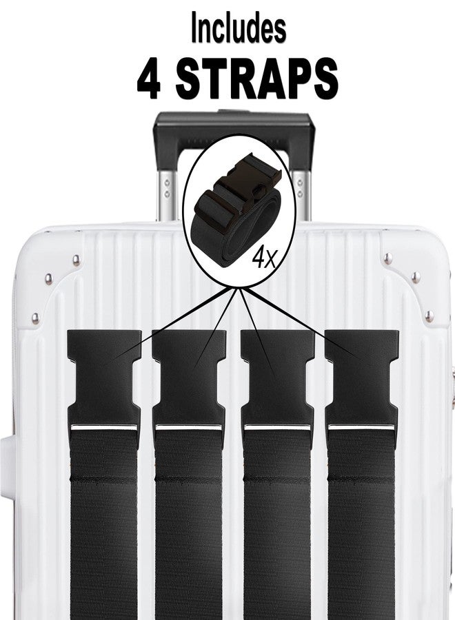 Chelmon Luggage Straps for Suitcases TSA Approved Travel Belt 4 Pack by Chelmon(Black) - Image 2
