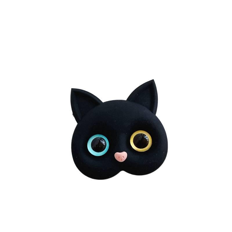Phone Holder Silicone Cute Cat with Full Rotation for Fits Most Smartphones in Black with Lightweight Carry - Image 1