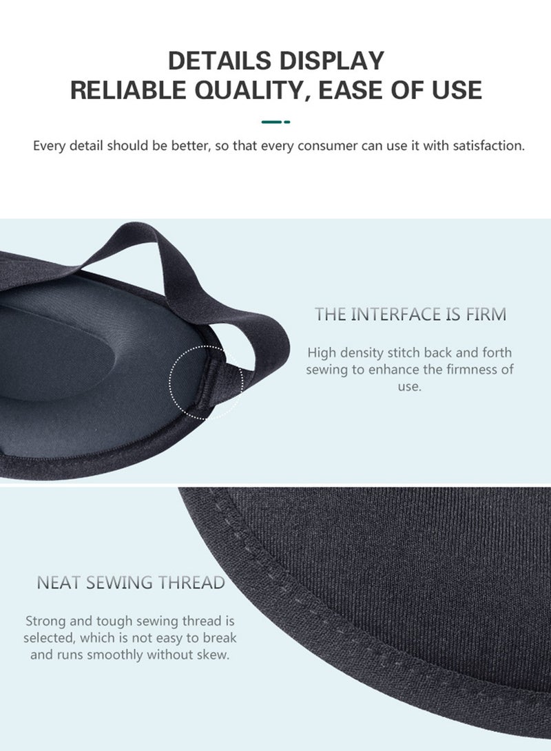 Aurafly Sleep Mask ,Includes 1 Eye Mask and 2 Sleep Earplugs - 3D Contoured Sleeping Mask, 100% Light Blocking Eye Mask, Zero Eye Pressure Cup Blindfold for Men Women, Cool and Breathable, with Adjustable Strap ,Sleeping, Yoga, Traveling (Black) - Image 4