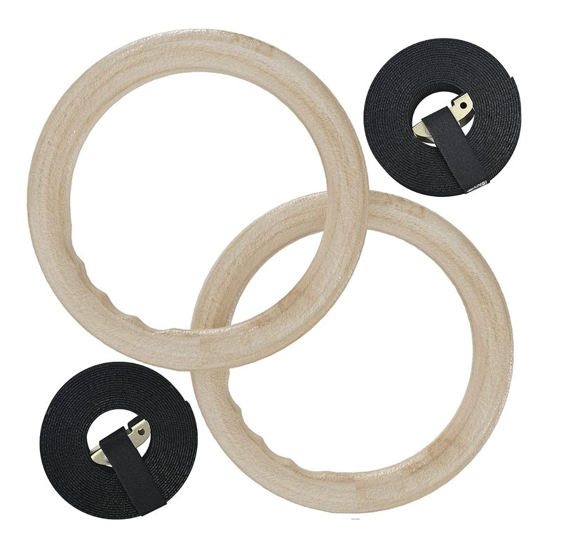 Techhark حلقة الجمباز ABS مع حزام قابل للتعديل بسعة عالية مع أحزمة قابلة للتعديل بطول 14.5 قدم لتدريب اللياقة البدنية الوظيفية في المنزل لتمرين كامل الجسم (حلقة. بيضاء فاتحة) - Image 2