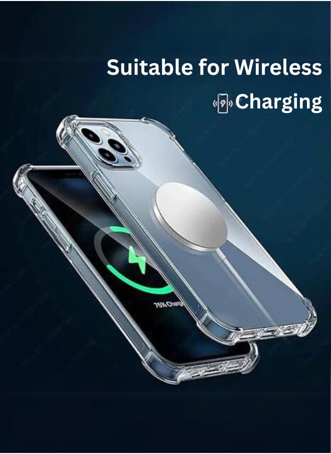 لوكاداه حافظة iPhone 15 Pro Max، متوافقة مع MagSafe، حماية من الدرجة العسكرية، مقاومة للاصفرار، ظهر مقاوم للخدش، غطاء هاتف مغناطيسي لهاتف iPhone، السلسلة الكلاسيكية، شفاف  - Image 3