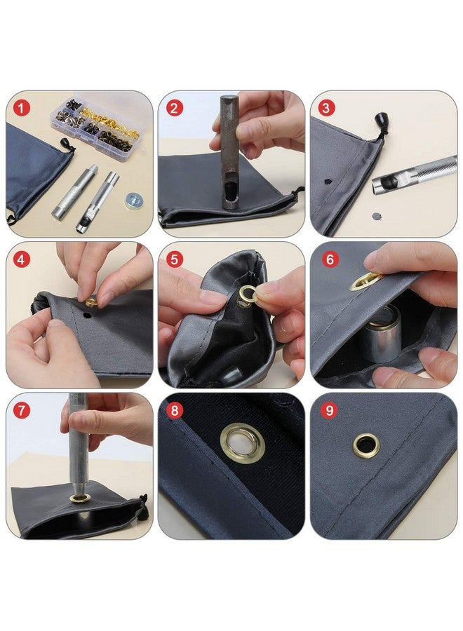 Luxiv 1/4 Inch Grommet Kit 200 Sets, Luxiv Grommets Eyelets 6mm Sewing Eyelets Gold, Silver, Black Metal Grommet Kits 4 Colors with Tools and Storage Box - Image 5