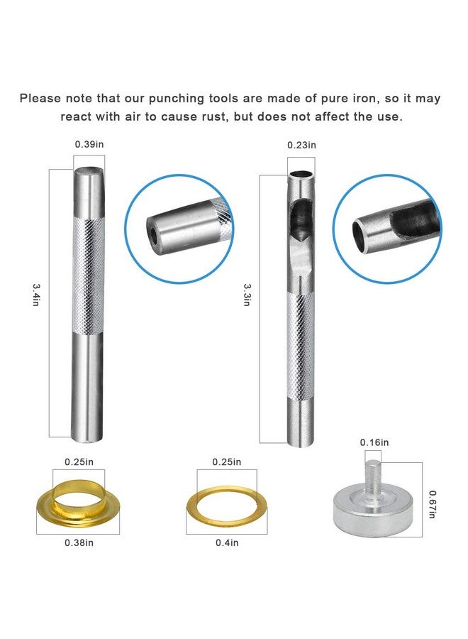 Luxiv 1/4 Inch Grommet Kit 200 Sets, Luxiv Grommets Eyelets 6mm Sewing Eyelets Gold, Silver, Black Metal Grommet Kits 4 Colors with Tools and Storage Box - Image 3