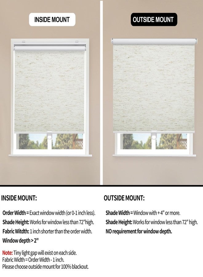 SUNOFF Blackout Roller Shades Cordless Blinds for Windows Pull Down Room Darkening Door with Thermal Insulated Easy to Install for Home,Office,Bedroom 23 W x 72 H(58W cm x 183H cm),Linen Beige - Image 3