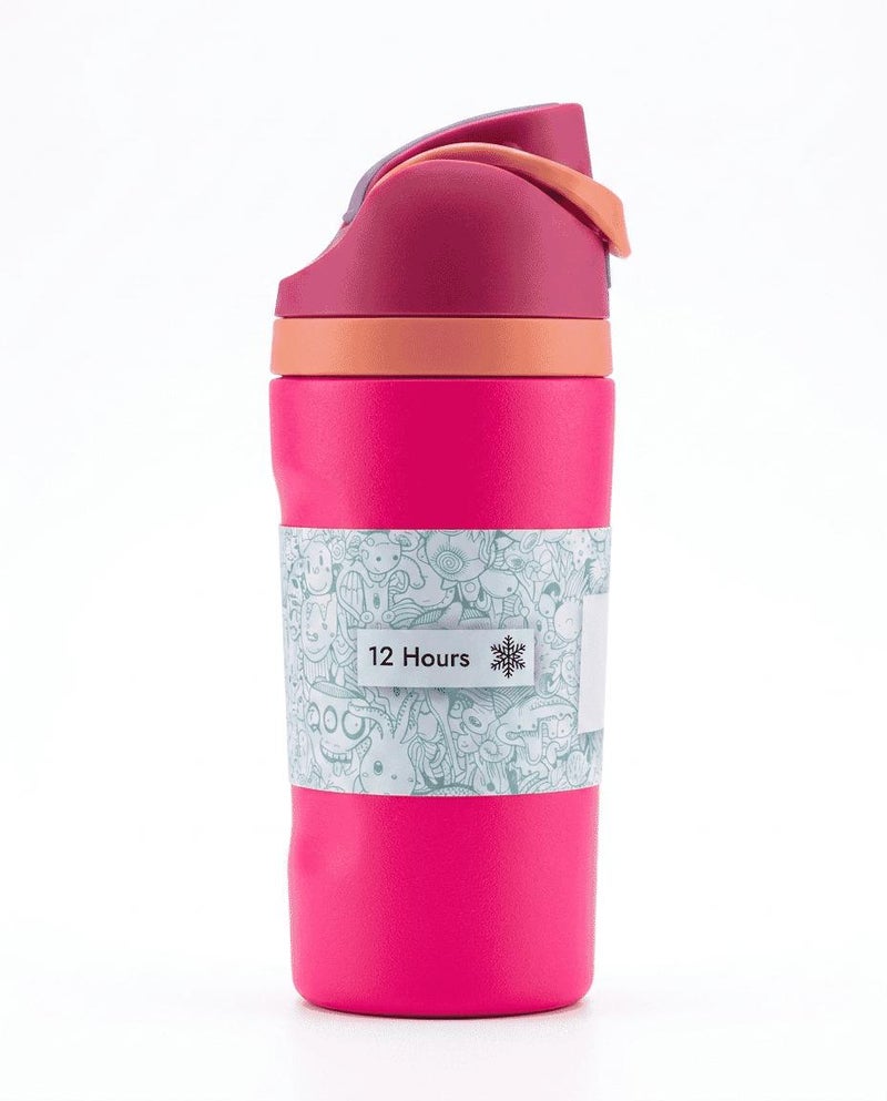 Moya "True Tide"  16oz Insulated Sustainable Water Bottle Hot Pink - Image 2