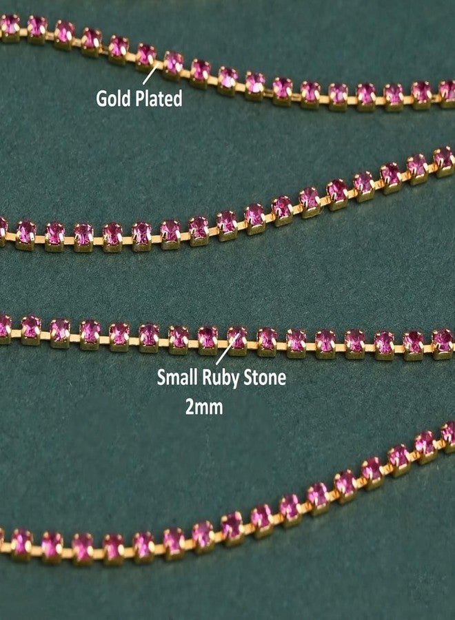 VAMA Saree Waist belt Sontada karddhani vaddanam Kamarbandh Hip Body belly chain for women Girls (Pink Kamarpatti) - Image 4