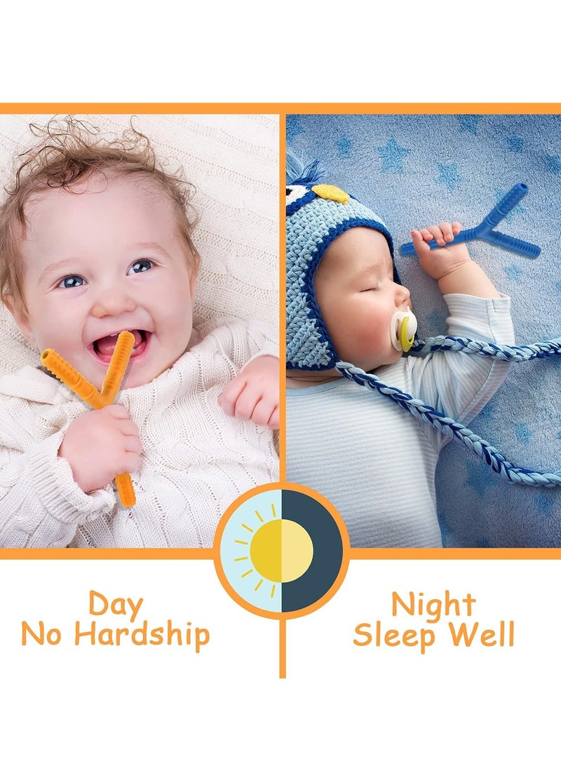 platube Baby Teething Tube, Soft And Durable Infant Teething Toys, Easy To Clean Hollow Silicone Baby Teether, Lightweight And Flexible Chew Straws For Toddlers, (1pc, Y Shaped Green) - Image 3