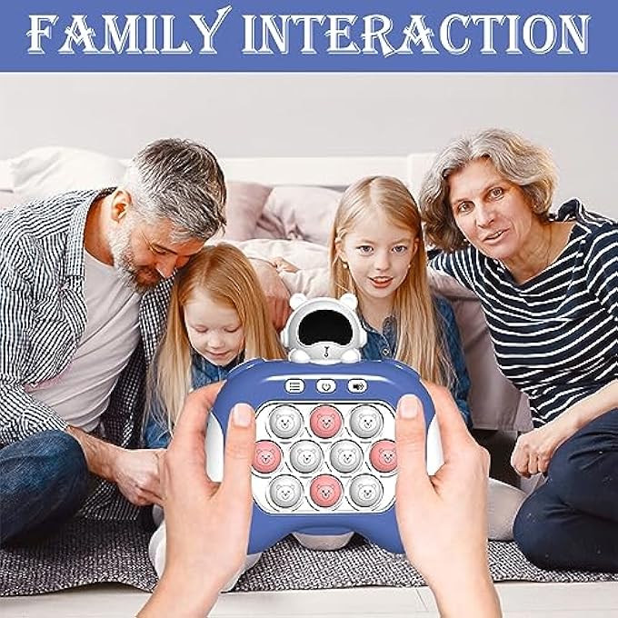 POP PRO FAST PUSH GAME, POP FIDGET LIGHT UP IT POCKET GAME FOR KIDS AGES 3-12, HANDHELD SENSORY GAME TOY WITH 4 MODES PARTY QUICK PUSH GAME FIDGET TOYS, XMAS GIFTS FOR KIDS (BLUE) - Image 5