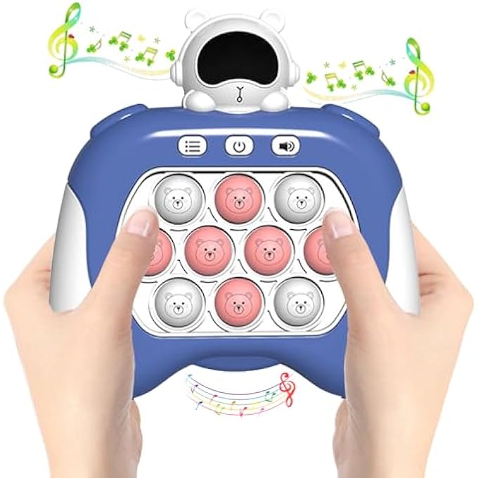 POP PRO FAST PUSH GAME, POP FIDGET LIGHT UP IT POCKET GAME FOR KIDS AGES 3-12, HANDHELD SENSORY GAME TOY WITH 4 MODES PARTY QUICK PUSH GAME FIDGET TOYS, XMAS GIFTS FOR KIDS (BLUE) - Image 1