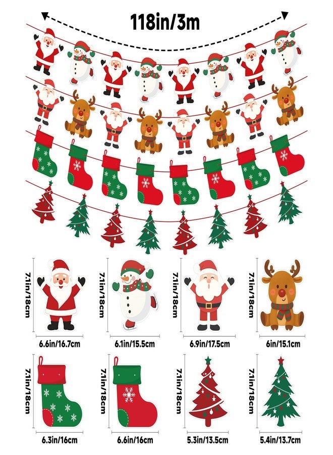 جيجاكرافت مجموعة لافتات عيد الميلاد من jijAcraft (4 قطع) - زينة عيد الميلاد بتصاميم سانتا، رجل الثلج، الرنة، وشجرة عيد الميلاد، زينة معلقة جاهزة للاستخدام في حفلات عيد الميلاد، رأس السنة، المدارس، المكاتب، والمدافئ - Image 2