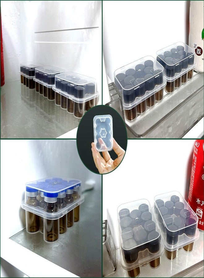 BCDHAMATE 2-Pack Peptide Case for Fridge, 3 mL Vial Holder for Refrigerator, 10-Slot Insulin & Peptide Holder Each, 20 Slots Total, Semi-Transparent Vial Storage Case for Diabetic Care - Image 3