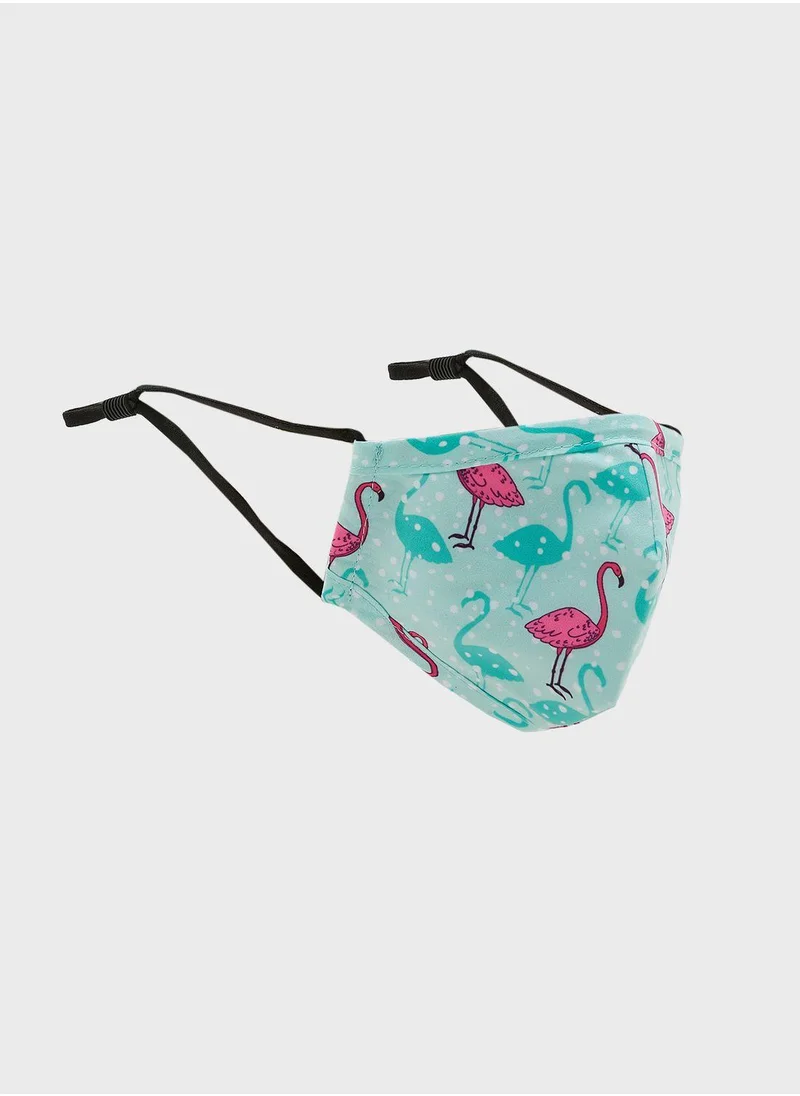 FAN MANIA Kids 2 Pack Flamingo Print Mask