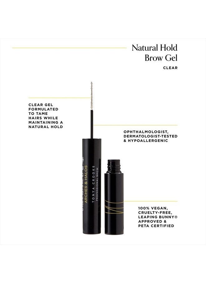 Natural Hold Brow Gel - Clear - Light, Natural Hold Eyebrow Gel for Shaping and Styling - Formula Infused with Brow Hydrating Conditioner - Soft, Smooth, Non-Sticky Finish - 0.106 oz
