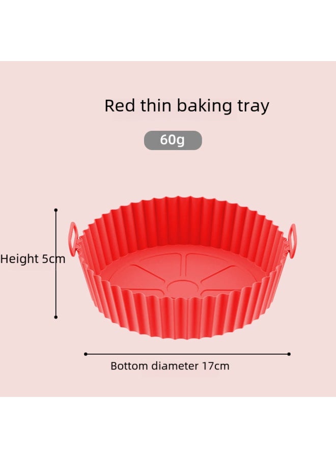 Air Fryer Silicone Pot Round 3d Tray Mat Air Fryer Baking Tray Silicone Coated Heat Resistant Easy To Clean Kitchen Tool-Specifications:Square Wave Three-dimensional 90g-Color:Sakura Powder - Image 4