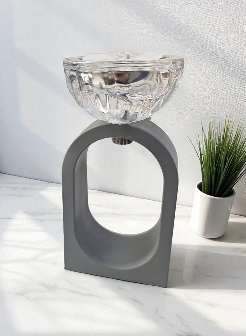 2 in 1 Incense Burner And Candle Holder With Welcome Quotes Silver/Clear  - Image 1