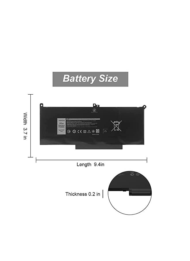 Generic 7.6V 60Wh Battery for Dell Latitude E7280 E7380 E7480 E7290 E7390 E7490 12 7000 7280 7290 13 7380 7390 14 7480 7490 0 Replacement Battery DMDM3WC 0DM3WC 2X39G by Endemerd  - Image 4