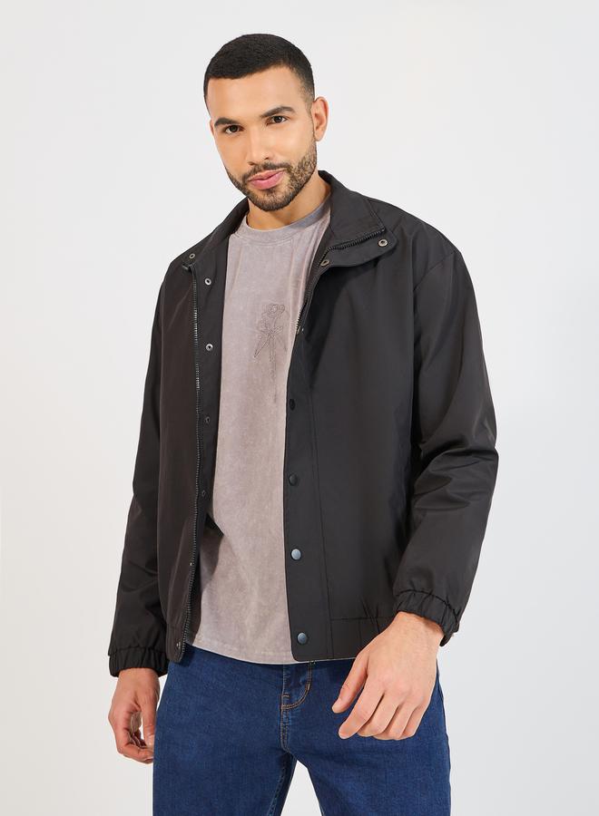 ستايلي جاكيت منفوخ بأزرار وسحَّاب غلق - Image 1