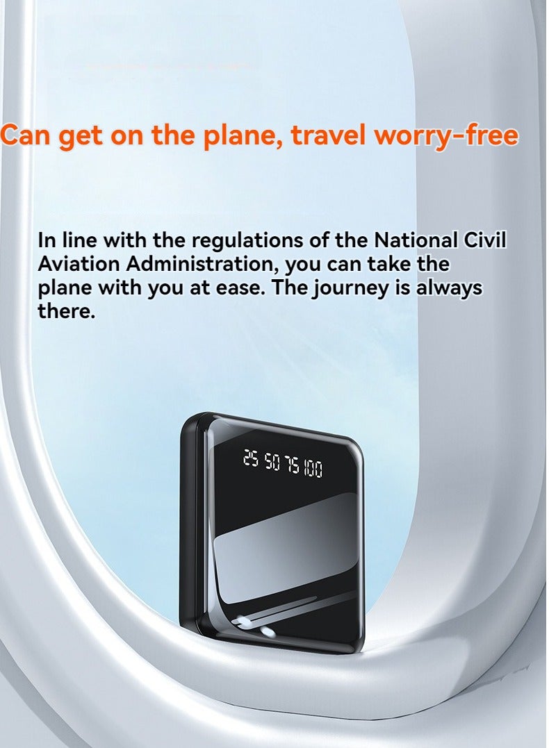 Full screen power bank 20000 mAh digital display ultra-thin compact portable large capacity fast charging power bank (black) - Image 2