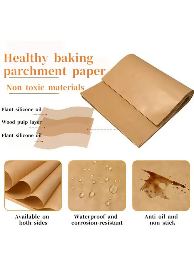 100 Pcs 8x10 Inch Non Stick Pre Cut Baking Parchment Paper for Oven Air Fryer BBQ - Image 4