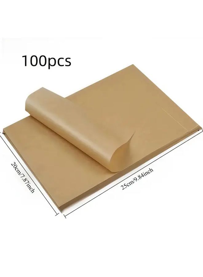 100 Pcs 8x10 Inch Non Stick Pre Cut Baking Parchment Paper for Oven Air Fryer BBQ - Image 2